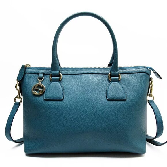 Gucci Handbags - Auth GUCCI Interlocking G　Handbag Shoulder Bag green leather
